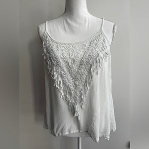 Tokyo Darling White Lace Fringe Camisole
